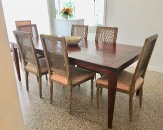 Dining Room Table purchased @ Sawmill San Marco 40” x 82”

8 Dining Room Chairs by Restoration Hardware 