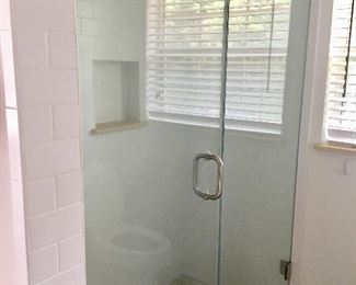 Seamless Glass Shower Doors 
57 1/2” W x 76” H