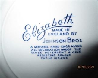 Elizabeth ;by Johnson Bros 
