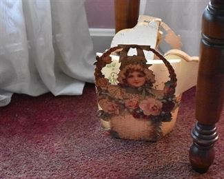 Victorian Style Basket filled with Collectible paper items