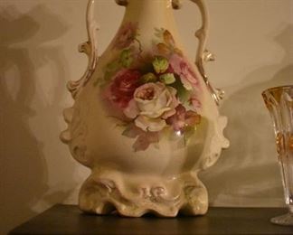 Beautiful matching pair of Antique Double Handled Vase with registered number on the base