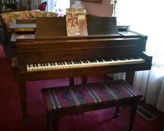 This Gorgeous Antique  Hobart M. Cable Baby Grand Piano has a significant Pedigree. It's Provenance  (we have the documentation) shows that it's original owner was the person who wrote the famous song "Near Me" and that he wrote it using this piano as he did for all of the songs he wrote. - The Pilkingtons purchased it from his Estate years ago. Documentation goes with the new owner