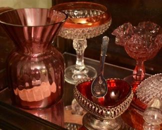 Gorgeous Collectible Cranberry Glass includes Fenton Glass