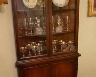 Lovely Antique Corner China and Double Door Cabinet