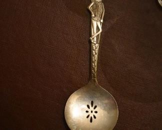 Very Old Silver Planters Spoon with pierced bowl