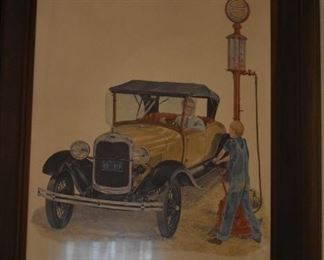 Framed Colored Print by C. Don Ensor entitled "Fifty cents worth please"
