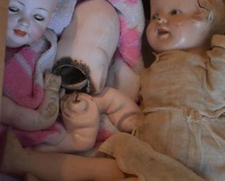 Collectible and Antique Doll Parts in box