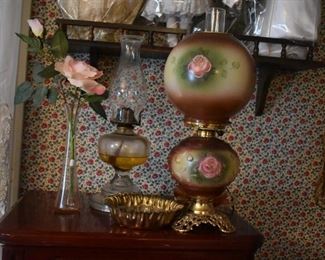 Beautiful Gone with the Wind Style Lamp, Oil Lamp and More