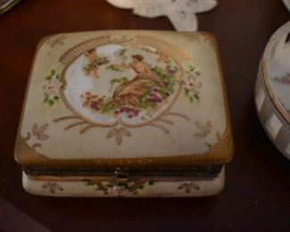 Antique Porcelain Dresser Box