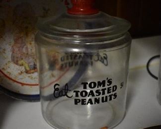 Close up of Tom's Roasted Peanuts Jar
