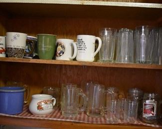 Lots of Coffee Cups, Drinking Glasses and Mugs