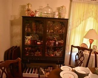 Beautiful China Cabinet loaded with Gorgeous Collectible Glassware and More!