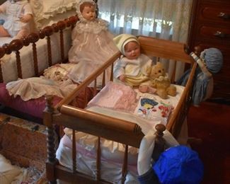 Antique Cradle, Collectible Dolls and More!