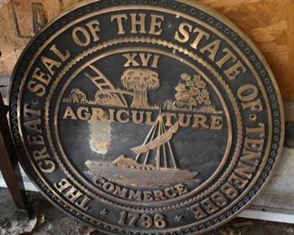 Extremely Heavy Solid Brass Seal of the State of Tennessee Agriculture and Commerce