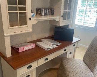 Desk, chair and office supplies