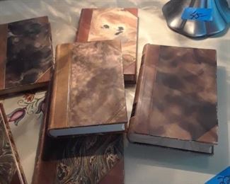 Leather books with marblelized boards