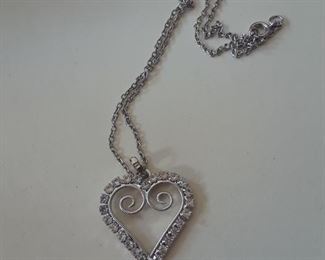 Heart-shaped pendant on necklace