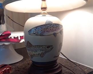 Lamp with fish motif