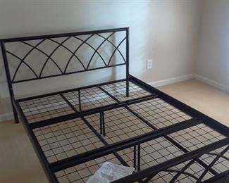 Standard size bed, metal frame