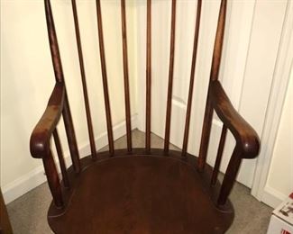 Classic style wooden rocking chair will look great in any corner of your house. The chair is in good condition and measures 28” x 23” 39. https://ctbids.com/#!/description/share/953368