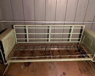 This Vintage Glider is a great project piece with good bones. These are sought after by the lovers of all things retro. Glider does have springs but no cushions and measures 75x 24x 27”.
https://ctbids.com/#!/description/share/953576
