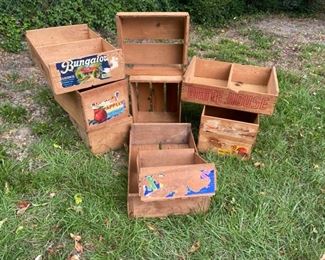 9 wooden produce crates. Ranging in sizes largest is 16.5 x 11.4, https://ctbids.com/#!/description/share/953581
