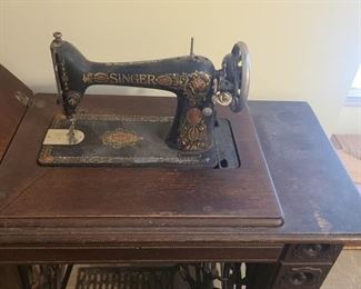 This beautiful Singer sewing machine is in amazing condition. Table and the sewing machine seem to have all the components. The drawers all slide in and out smoothly. Sewing machine still has etched plates on it and gorgeous art work on the machine. This piece is not only ready to be shown off but with the condition can still work!. Measures 36" x 18" x 29" when closed. Serial #5563658 https://ctbids.com/#!/description/share/953376