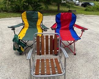 2 oversized bag chairs and one metal folding chair. https://ctbids.com/#!/description/share/953478