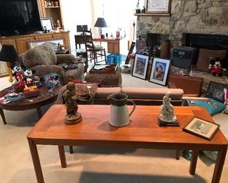 A wide variety of collectible, vintage, and modern inspired items; MCM furnishings and pottery