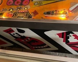 1974 Williams Lucky Ace Pinball Machine Vintage Original Pin Ball 71x24.5x53in HxWxD