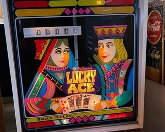 1974 Williams Lucky Ace Pinball Machine Vintage Original Pin Ball 71x24.5x53in HxWxD