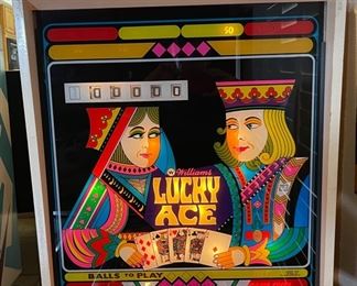 1974 Williams Lucky Ace Pinball Machine Vintage Original Pin Ball 71x24.5x53in HxWxD