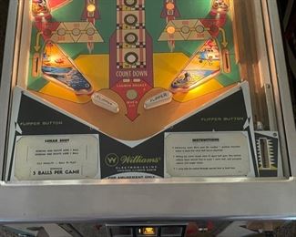1967 Williams Lunar Shot Pinball Machine Vintage Original Pin Ball 69x24.5x55in HxWxD