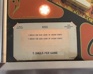 1979 Bally KISS Pinball Machine Vintage Original Pin Ball 69.5in x 30.5x55in HxWxD