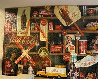 1986 Coca Cola Jigsaw Puzzle Glued	42.5x34.5in	

