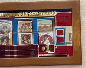 IGT 7 Wild Slot Machine Glass Cigar Card Framed Display 11x22in