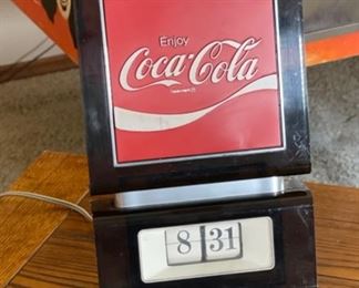 1970s Coca Cola Flip Clock Advertising Sign Coke Vinage 16x10x4in HxWxD