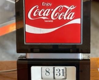 1970s Coca Cola Flip Clock Advertising Sign Coke Vinage 16x10x4in HxWxD