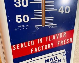 Mail Pouch Chew Tobacco Thermometer Sign Advertising 38.75x8.25in