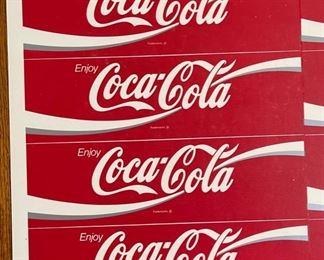 1980s Coca Cola Full Label Sheet Coke 17x26in