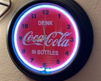 Drink Coca Cola in Bottles Neon Clock Sign MODERN Coke 14x2.5in