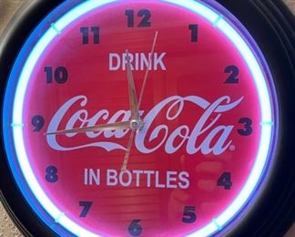 Drink Coca Cola in Bottles Neon Clock Sign MODERN Coke 14x2.5in