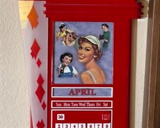 Coca Cola 50s Perpetual Calendar Bradford Exchange Coke 26x15x2in HxWxD