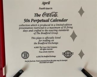 Coca Cola 50s Perpetual Calendar Bradford Exchange Coke 26x15x2in HxWxD