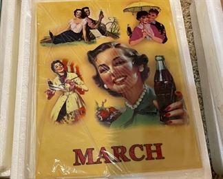 Coca Cola 50s Perpetual Calendar Bradford Exchange Coke 26x15x2in HxWxD