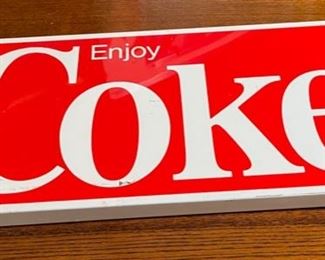 Metal Enjoy Coke Sign Advertising Coca Cola 10.25x22.25x1in HxWxD