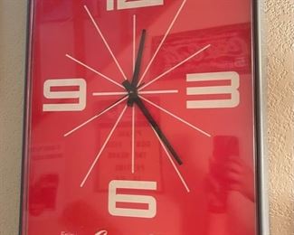 Vintage Coca Cola Clock Acrylic Coke 23x17x2.5in HxWxD
