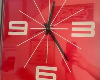 Vintage Coca Cola Clock Acrylic Coke 23x17x2.5in HxWxD