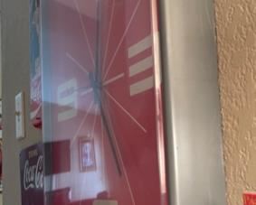 Vintage Coca Cola Clock Acrylic Coke 23x17x2.5in HxWxD