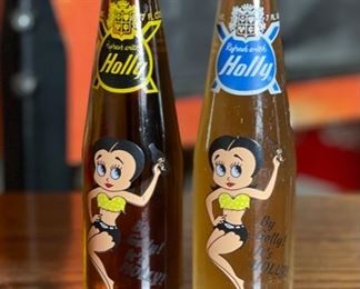 2pc 7oz By Golly Holly Soda Bottle PAIR Betty Boop 8.75in H
